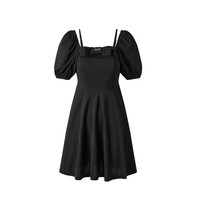 乐町甜美蝴蝶结连衣裙夏季女收腰显瘦C2FAD2408  M 160