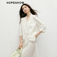 红袖高级垂感休闲小西装2025春季女装正肩通勤气质翻驳领短外套 米白004 XL