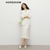 红袖高级垂感休闲小西装2025春季女装正肩通勤气质翻驳领短外套 米白004 M