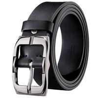 袋鼠皮带男士休闲裤带真皮简约中青年人男款牛皮针扣腰带2025