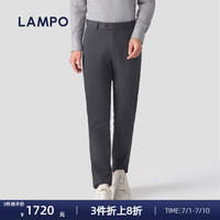 蓝豹 秋冬款男士棉弹亲肤商务黑色休闲直筒裤轻商务 中灰素面 37