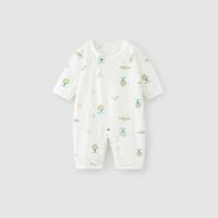童泰 婴儿连体衣夏季薄款纯棉宝宝衣服新生儿哈衣爬服提花无骨睡衣