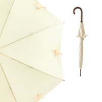 富尔顿（FULTON）实木长柄伞蝴蝶结纯色遮阳伞女晴雨两用七夕送老皮送女友纪念礼物 UV