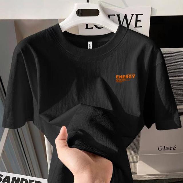 爱肯 短袖夏季新款男装圆领短袖上衣宽松休闲纯棉舒适透气运动T恤