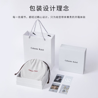 Caluom Kaiol品牌皮带男真皮自动扣男士腰带头层牛皮内穿式裤带520 【专柜礼盒】8026A时尚金色/外穿式 115cm -130cm默认(可修剪)