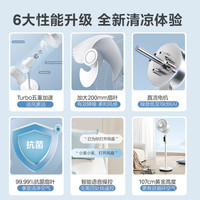 美的 空气循环扇家用电风扇轻音智能语音台立式大风力落地扇新款