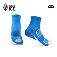 BLACKICE coolmax袜子男女同款户外运动徒步吸湿排汗 中帮袜-蓝色 L
