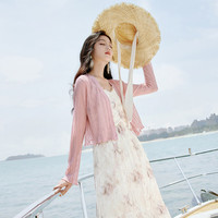 香影轻薄款针织开衫女2025夏季新款短款小个子镂空外搭空调衫   160/84A/95-110斤