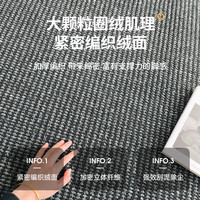 今后仿剑麻地毯客厅2025高级耐脏防猫抓床边毯茶室免打理日式地垫 烟灰色菠萝纹棉布底【品质升级】 100cm*200cm