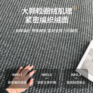 今后仿剑麻地毯客厅2025高级耐脏防猫抓床边毯茶室免打理日式地垫 烟灰色菠萝纹棉布底【品质升级】 100cm*150cm