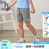 HAZZYS 品牌童装男童短裤夏季柔软透气舒适弹力休闲宽松针织五分裤 中花灰 105