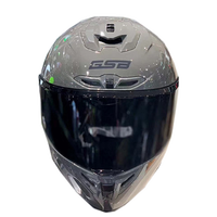 GSB摩托车头盔男女夏季复古机车头盔全盔四季通用跑盔361 蓝星际(透明镜片) XL 适合58-60头围