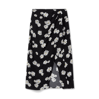 LILY【商场同款】秋新款女装别致开叉时尚女神范印花半身裙女 510