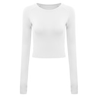 运动上衣女紧身性感显瘦瑜伽服速干T恤跑步服长袖透气 L