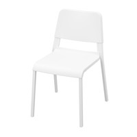 IKEA TEODORES帝奥多斯可堆叠餐桌椅凳子家用靠背简约现代椅子 白色+折叠桌