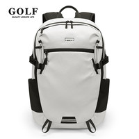高尔夫(GOLF)双肩包男士运动背包女休闲旅行书包防泼水通勤出游背包【Q】 款式11-象牙白