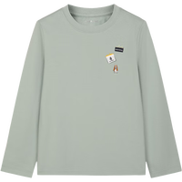 暇步士 童装男女童2025秋季柔软舒适时尚活力色彩圆领衫 雅川青 120 cm