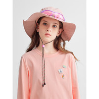 暇步士（Hush Puppies）【云轻棉】童装男女童2025秋季柔软舒适时尚活力色彩圆领衫 艾尔粉 120 cm