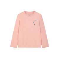 暇步士 童装男女童2025秋季柔软舒适时尚活力色彩圆领衫 艾尔粉 120 cm