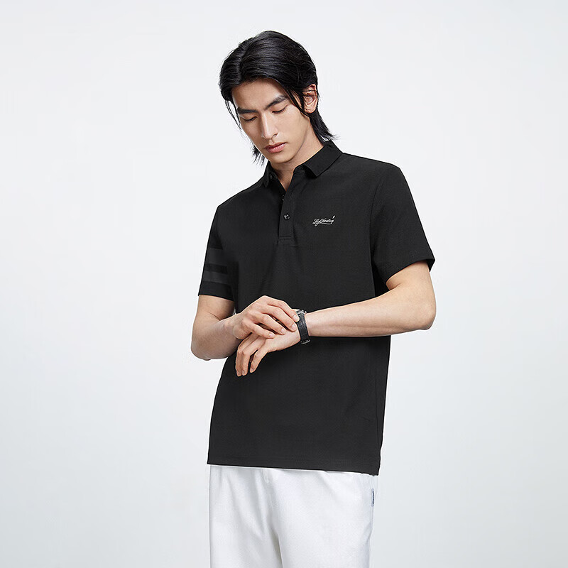 黑色修身 刺绣POLO B1DBD2224