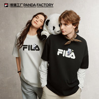 FILA 斐乐 HERITAGE-FHT系列 情侣款大熊猫短袖T恤 F51U538103F