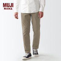 MUJI 無印良品 无印良品 MUJI 男式横竖弹力丝光斜纹修身裤男士长裤子男款休闲裤春季款 浅灰棕色 76（170/76A）