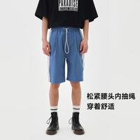 美特斯邦威 夏季休闲裤男弹力拼接撞色中裤男式休闲裤