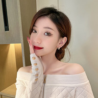 花饰庄园 s925银针轻奢气质圆圈珍珠耳环耳圈女耳扣小众设计感耳饰 主图款