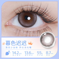 EYEPONY 美瞳日抛屿系列10片屿麋褐暮色迟迟近视隐形眼镜自然三明治工艺 落日回音 250度