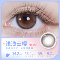 EYEPONY 美瞳日抛屿系列10片屿麋褐暮色迟迟近视隐形眼镜自然三明治工艺 浅浅云樱 450度