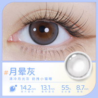 EYEPONY 美瞳日抛屿系列10片屿麋褐暮色迟迟近视隐形眼镜自然三明治工艺 月晕灰 750度