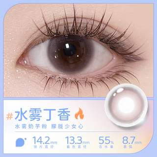 EYEPONY 美瞳日抛屿系列10片屿麋褐暮色迟迟近视隐形眼镜自然三明治工艺 水雾丁香 300度