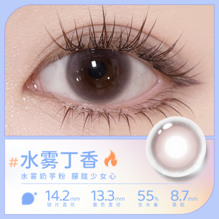 EYEPONY 美瞳日抛屿系列10片屿麋褐暮色迟迟近视隐形眼镜自然三明治工艺 水雾丁香 300度