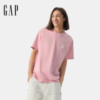Gap 纯棉小熊印花宽松短袖T恤
