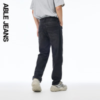 ABLE JEANS【直筒滑板裤】立体膝男装裤子基础时尚宽松牛仔裤男 古黑 29 /32
