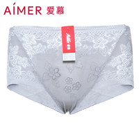 爱慕（Aimer）爱慕内裤女士中腰平角性感提花棉质底裆内裤AM23571 咖色 S 160