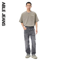 ABLE JEANS【直筒滑板裤】立体膝男装裤子基础时尚宽松牛仔裤男 烟灰 28 /32