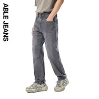 ABLE JEANS【直筒滑板裤】立体膝男装裤子基础时尚宽松牛仔裤男 烟灰 31 /34