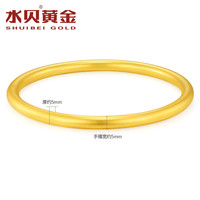 水贝黄金足金999素圈黄金手镯女空心古法素圈金镯子 圈口56 金重约5克+多退少补