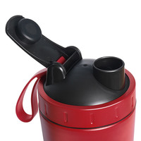 不锈钢摇摇杯蛋白粉奶昔杯户外运动水杯带刻度线保温杯子大容量男女代餐粉增肌粉搅拌球杯 单层（红色700毫升）