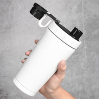 不锈钢摇摇杯蛋白粉奶昔杯户外运动水杯带刻度线保温杯子大容量男女代餐粉增肌粉搅拌球杯 双层保温（白色700毫升）