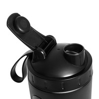 不锈钢摇摇杯蛋白粉奶昔杯户外运动水杯带刻度线保温杯子大容量男女代餐粉增肌粉搅拌球杯 单层（黑色700毫升）