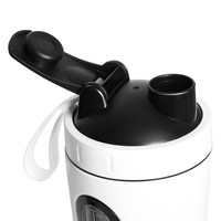 不锈钢摇摇杯蛋白粉奶昔杯户外运动水杯带刻度线保温杯子大容量男女代餐粉增肌粉搅拌球杯 单层（白色700毫升）