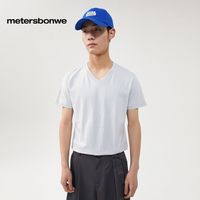 百亿补贴：美特斯邦威 男常年款纯色V领简约多色夏季短袖T恤