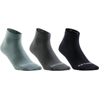 迪卡侬（DECATHLON）运动袜中帮棉袜(3双)舒适保暖透气吸汗MSTS 【共3双装】 (鞋码39/40/41/42)