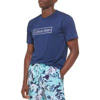 CALVIN KLEIN 男式轻质速干短袖 40+ UPF 防护,海军蓝,中号