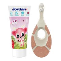 JORDANJordan婴幼儿童宝宝植萃乳牙刷+儿童含氟牙膏50ml 颜色 植萃牙刷1支+草莓牙膏1支
