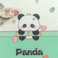 HILTON YILIN泰国乳胶夏季凉席 空调冰丝床垫简约可机洗席子 熊猫贝贝 200*230cm三件套