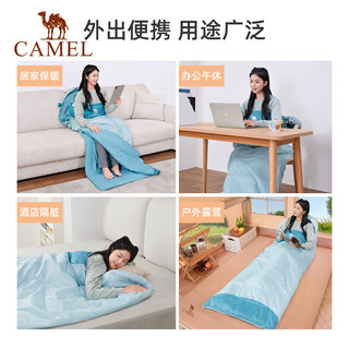 骆驼（CAMEL）户外睡袋露营过夜午休室内隔脏保暖加厚拼接信封式防寒被 3009月灰左2.15kg，加厚可拆洗