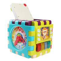 谷雨婴儿玩具中英双语六面体儿童玩具积木拼装多面体儿男女孩圣诞 谷雨探索学习六面体3850A